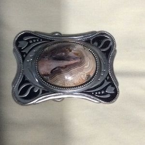 Belt buckle with faux polished stone. M200